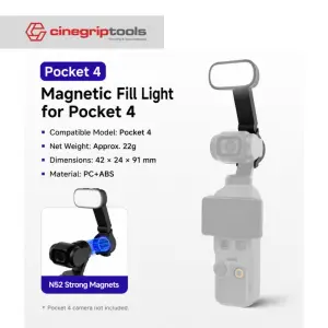 Extend light Suitable for Dji Pocket 4 Gimbal Magnetic Fill Light 180  Adjustable Vlog Night Shooting