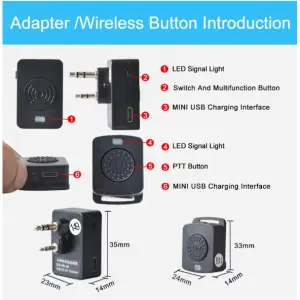 Intercom Phone Wireless Bluetooth Headset Universal K Head M Head Adapter Earhook