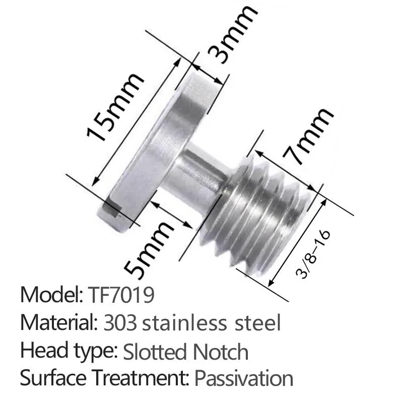 slotted quick-release screw without ring TF7019 - 2 pcs per pack