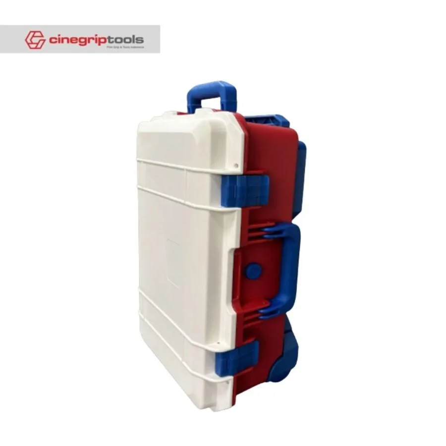 SMRITI S5129 HARDCASE (Pelican Copy) Pull Rod Protective Waterproof IP67 Tools Case With Waren + File Trackpack - RedBlueWhite
