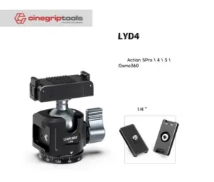 Leaplight action camera quick-release gimbal, all-metal magnetic quick-release spherical base, tripod adapter accessories, screen orientation adjustment, compatible with DJI Inspire action cameras - LYD4