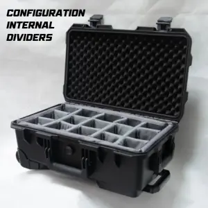 SMRITI HARDCASE (Pelican Copy) S5129 Pull Rod Protective Waterproof Tools Case with Padded Divider - Orange