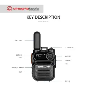 Cinegriptools Walkie Talkie Global PTT G338 (Included Simcard for Sea region only)
