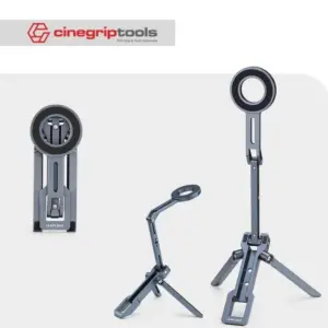 Leaplight magnetic phone holder, aluminum alloy, horizontal and vertical screen rotating and folding clip, Magsafe magnetic desktop tripod, selfie stick, multi-functional mini portable device - LMA5
