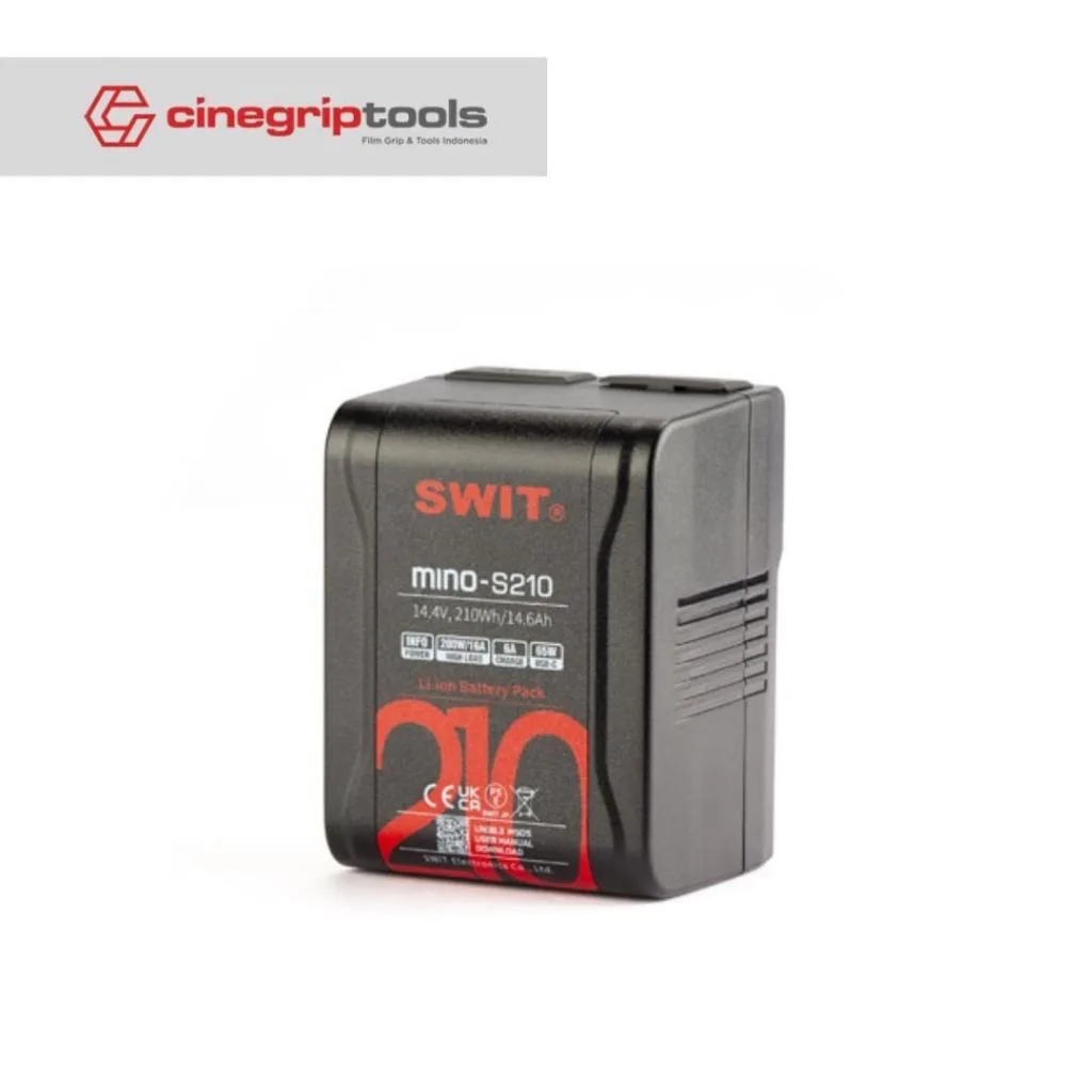 SWIT V-Mount Battery MINO-S210 Pocket 140Wh 150W 12A D-Tap USB-C USB-A 4 Step LED