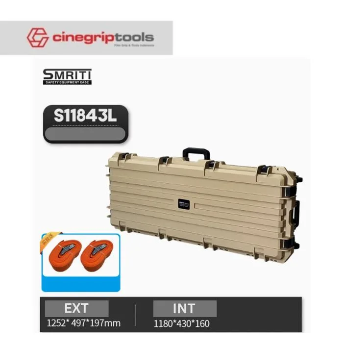 SMRITI S11843L Pull Rod Protective Waterproof IP67 Tools Case With Pick and Pluck Foam - Khaki