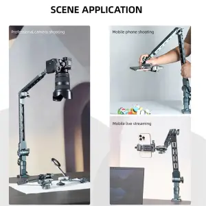 LEAPLIGHT Flexible Magic Arm W C-Clamp Overhead Camera Mount 360°Rotatable Cantilever Stand ArticulatingArm for Phone/iPad Stand