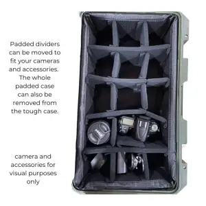 SMRITI HARDCASE (Pelican Copy) S5129 Pull Rod Protective Waterproof Tools Case with Padded Divider - Orange
