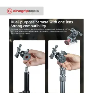 LEAPLIGHT HORIZONTAL ADAPTER FOR LIGHT FIXTURE 3/8 TO 1/4 BASE ONE GIMBAL WITH DUAL FUNCTIONS- LYDJ-1