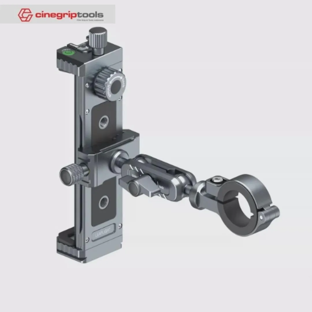 Leaplight - Metal Aluminum Alloy Tab/Ipad Holder Handlebar Bracket - Flat Clamp Interface With Fixed Rubber Ring