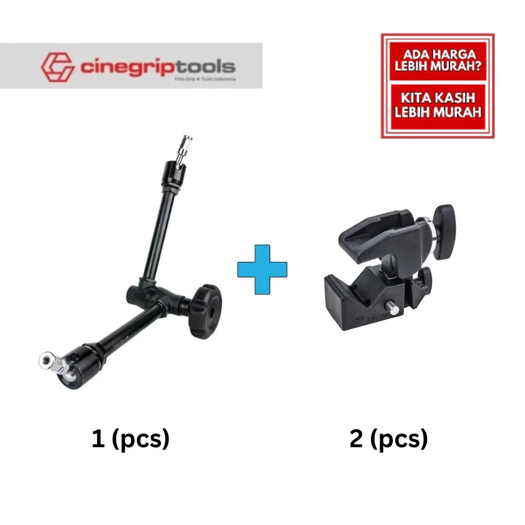 KUPO Max Arm KCP-101W + (2x) Kupo Convi Clamp 710B