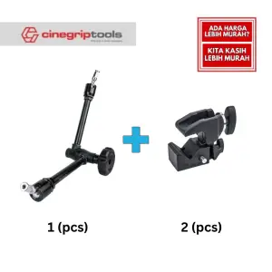 KUPO Max Arm KCP-101W + (2x) Kupo Convi Clamp 710B