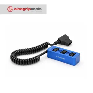 3rd D-TAP Camera Power D-TAP Distributor Three Way Splitter Metal Case Spiral Wire with 1/4'' Screw