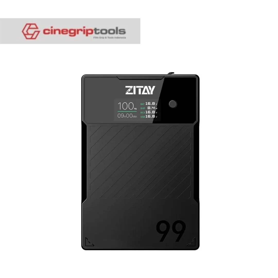 ZITAY V Mount Battery Antarctica Version, Mini 99W 14.8V 6689mAh with PD 60W USB-C Fast Charging, with DTAP,DC, USB-A,LEMO, LED Screen for Camera, Camcorder, Monitor, Video Light