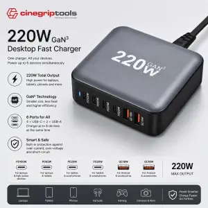 220W Desktop Charger Multi-Port Cross-Border Cinegriptools