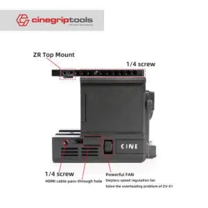 Fangtuo ZRV For Nikon ZR Cage with Heatsink & Power Supply Expansion Kit V-mount Battery Power Supply Kit
