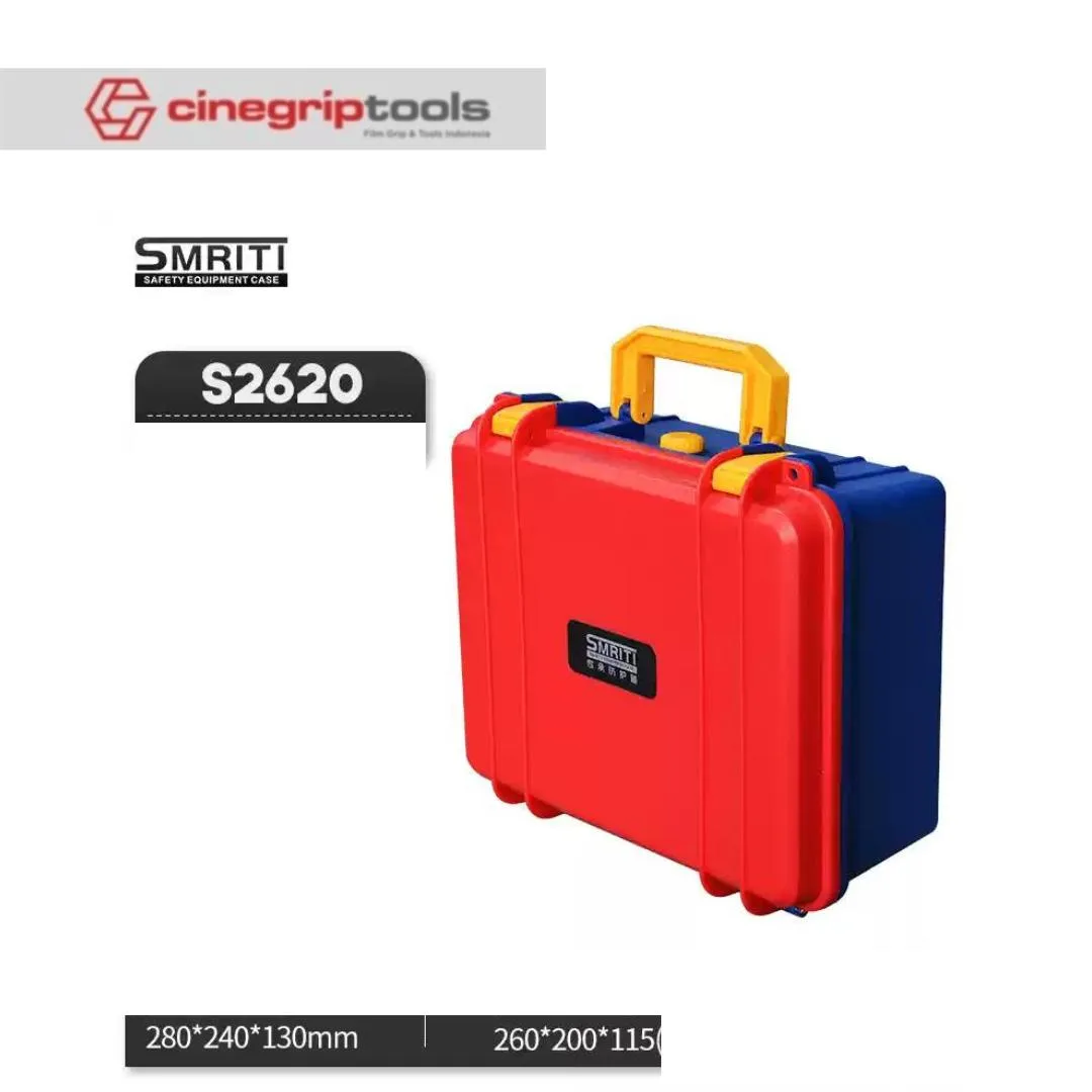 SMRITI S2620 Pull Rod Protective Waterproof IP67 Tools Case With Pick and Pluck Foam - Dark Blue and Red