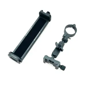 Leaplight - Metal Aluminum Alloy Tab/Ipad Holder Handlebar Bracket - Flat Clamp Interface With Fixed Rubber Ring