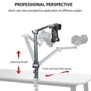 LEAPLIGHT Flexible Magic Arm W C-Clamp Overhead Camera Mount 360°Rotatable Cantilever Stand ArticulatingArm for Phone/iPad Stand