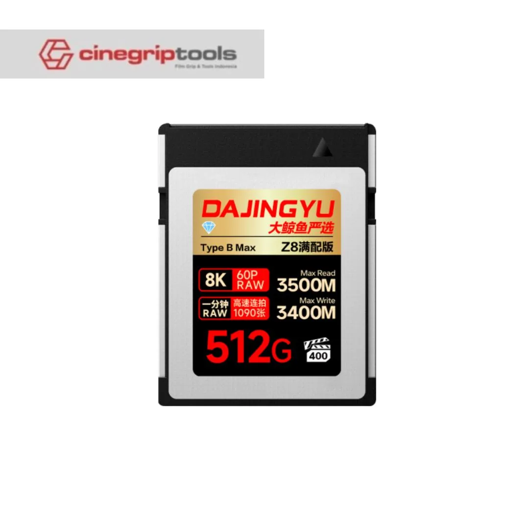 DAJINGYU CFexpress Type B MAX Diamond Card Series Z8 Fully Equipped CFE Card 512G, Max read 3500M, Max Write 3400M, 8K 60p Raw