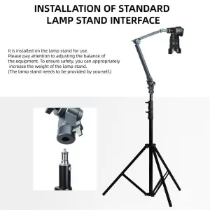 LEAPLIGHT Flexible Magic Arm W C-Clamp Overhead Camera Mount 360°Rotatable Cantilever Stand ArticulatingArm for Phone/iPad Stand