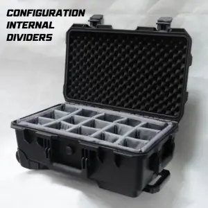 SMRITI S5129 (Pelican Copy) Pull Rod Protective Waterproof IP67 Tools Case Padded Divider - Red