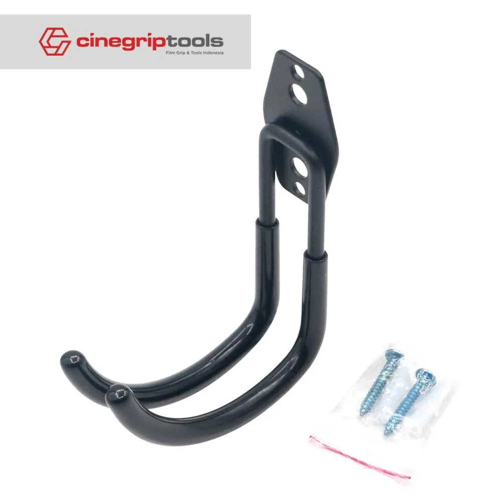 Studio Metal Black hook Holder Hanger (with screws)
