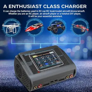 T240 Dual-Channel Color Screen Charger 150W 10A*2 Charger Lithium Battery Intelligent Balance Charger HTRC