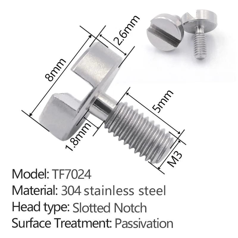 M3 slotted quick-release screw without ring TF7024 - 5 pcs per pack