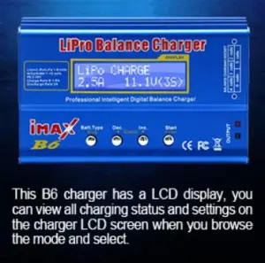 IMAX B6 80W Lipo Battery Balance Charger 6A Discharger, RC Hobby Lipo NiMh Li-ion Ni-Cd Digital Lipro Balance Charger Discharge