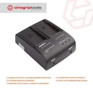 SWIT S-3602F 2-ch SONY NP-F Charger and Adaptor