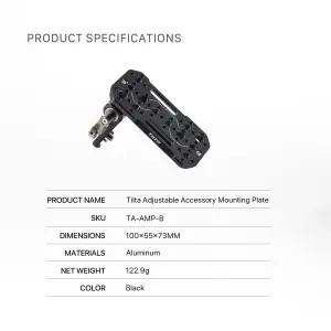 Tilta Adjustable Accessory Mounting Plate – Black