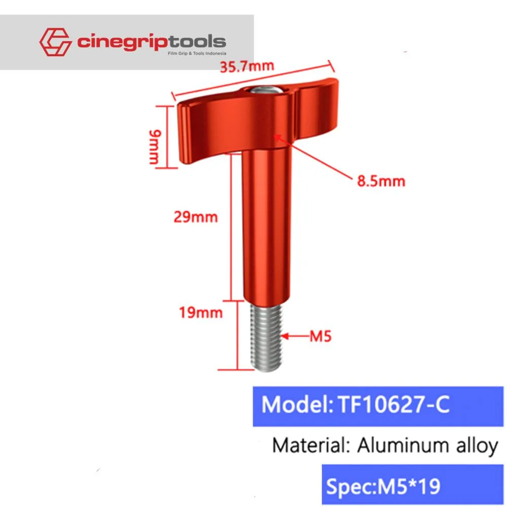 T Type Thumb Screw M5*19 Red Universal / For Gopro