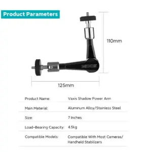 Vaxis Shadow Magic Arm For Cinema Equipment 7inches - 1/4 Thread