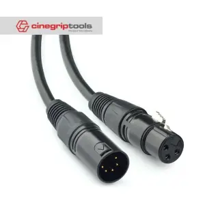 3 Pin XLR Female to 5 Pin XLR Male DMX Turnaround Adapter Cable 15CM