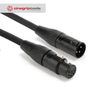 3 Pin XLR Male to 5 Pin XLR Female DMX Turnaround Adapter Cable - 1 M