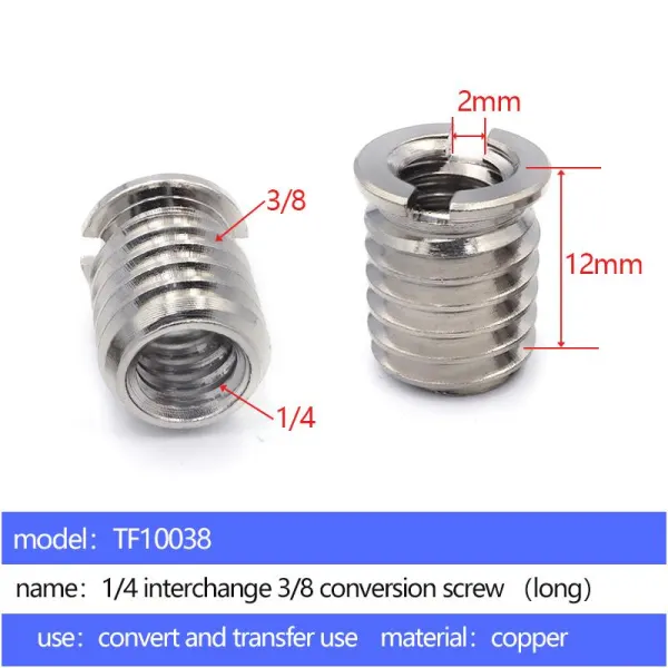 1/4 mutual turn 3/8 adapter screw TF10038 - 4 pcs per pack