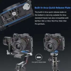 Nitze Camera Cage for Sony a7R V / a7 IV / a7R IV / a7R III / a7 III / a7S III with Built-in NATO Rail T-S13A