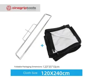 AUOFUTU Folding flag frame 120*120cm + Cloth 120*240cm / floppy cutter light