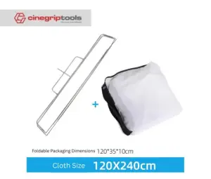 AUOFUTU Folding flag frame 120*120cm + Cloth 120*240cm / floppy cutter light