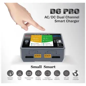 HOTA D6 Pro AC 200W DC 650W 15A*2 Dual Channel Lipo Charger Support Power Distribution 1-6S Battery Charger for RC Models Parts