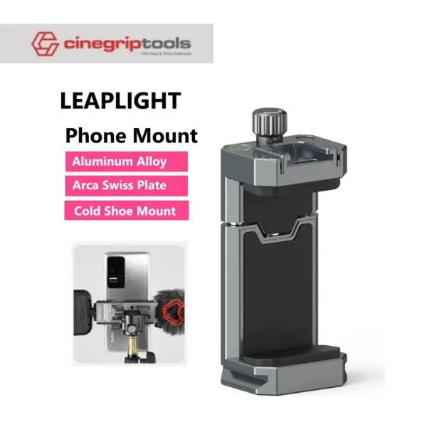 Leaplight metal phone holder tripod universal - Black & Gray LYA1