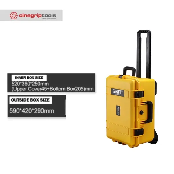 SMRITI S5236 Pull Rod Protective waterproof IP67 Tools Case Padded Divider - Yellow