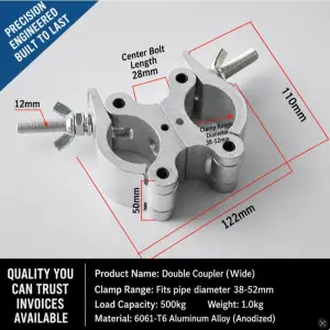 Swivel Couple - For 38-52mm - DOUBLE (CLP6061-T6)