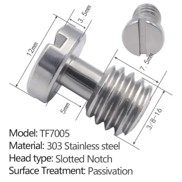 slotted quick-release screw without ring TF7005 - 2 pcs per pack