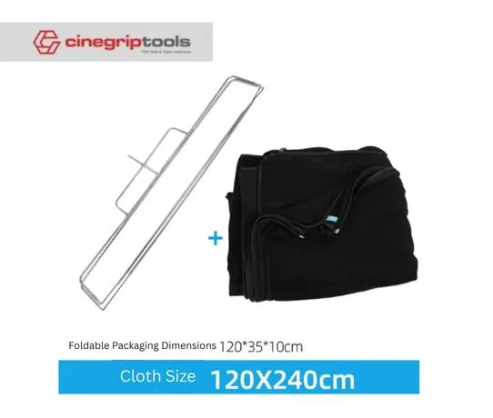 AUOFUTU Folding flag frame 120*120cm + Cloth 120*240cm / floppy cutter light