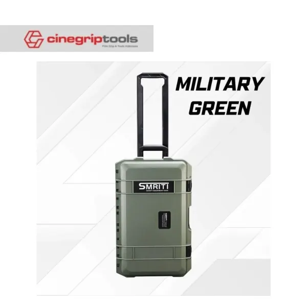 SMRITI HARDCASE (Pelican Copy) S5129 Pull Rod Protective Waterproof Tools Case With Pick and Pluck Foam - Army