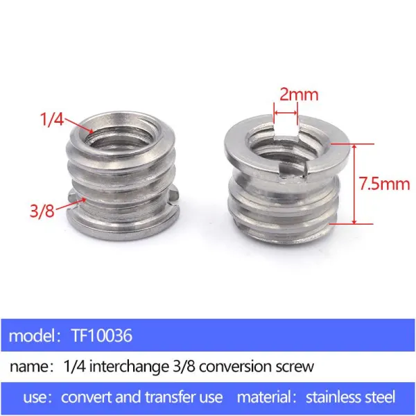 1/4 mutual turn 3/8 adapter screw TF10036 - 5 pcs per pack