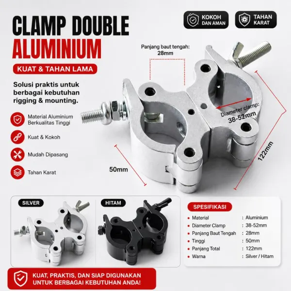 Swivel Couple - For 38-52mm - DOUBLE (CLP6061-T6)