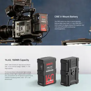 SWIT V-mount Battery CIMO-160S 160Wh USB-C OLED info Cine